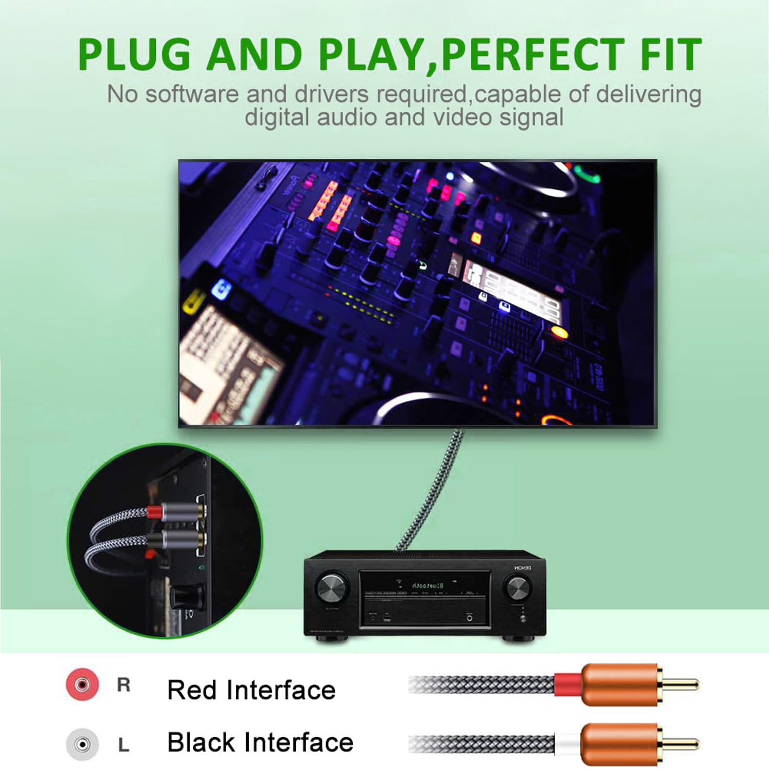 USB-C-듀얼 RCA 하이파이 스테레오 오디오 케이블 - Audio Home Cinema 리뷰 및 가격