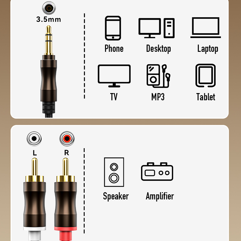 RCA-3.5mm 잭 AUX 오디오 케이블 HiFi 스 - Audio Home Cinema 리뷰 및 가격