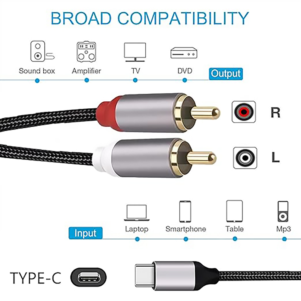 USB C - 2 RCA 오디오 케이블, Type-C  - Audio Home Cinema 리뷰 및 가격